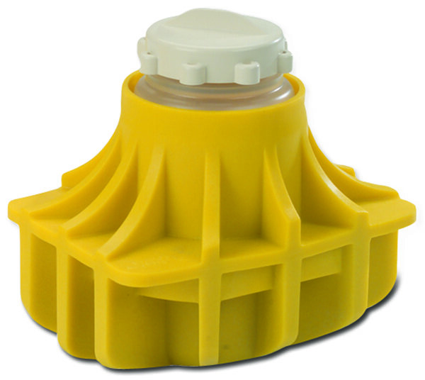 392077_65mm Polypropylene Round-Bottom/Conical Bottle Adapter, Quantity of Four